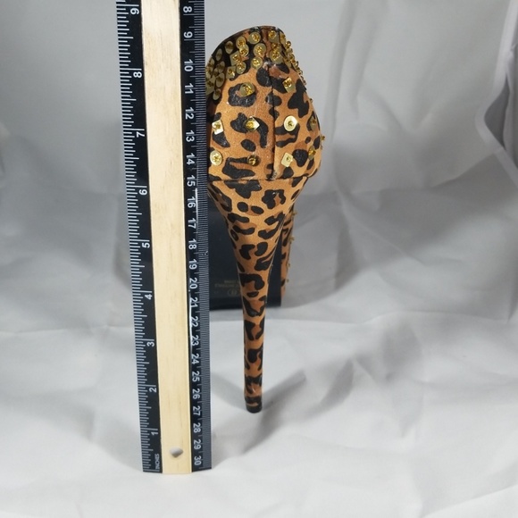 Alba Gold Brown Leopard Print High Heel Shoes - Size 8 6inch Stilettos - Picture 8 of 8